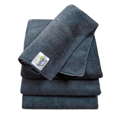 Softspun Microfiber Cloth 340 Gsm | Thick Lint & Streak-Free Multipurpose Cloths Automotive Microfibre Towels For Car Bike Cleaning Polishing Washing & Detailing | Grey (4 Pcs)