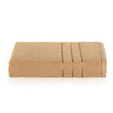 Kuber Industries Bath Towel 450 Gsm | Towel For Bath, Gym, Travel & Beach | Plain Lining (Light Brown)