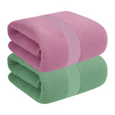 House Of Terry 100% Cotton Bath Towel 900 Gsm | Quick Dry, Soft & Absorbent, Fade-Resistant, Skin-Friendly For Men & Women Towel (Lilac & Green) - Pack Of 2