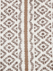Homefresh Decorative Cotton Bath Towel 500 Gsm | Geometric Pattern Brown & White (Kelle)