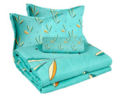 Cotton AC Comforter Set King Size Double Bedsheet With & Two King Pillow Covers - 90 X 100 Inches, Turquoise | Ideal For House, Hotel, Guest Room