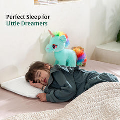 Soft Memory Foam Thin Pillow For Kids, Baby Pillow For 1 Year To 5 Years, Cream | Kids Pillow For Sleeping - Toddler Bed Pillow For Boys & Girls | Small Pillow For Babies, Cream Pillow Cover