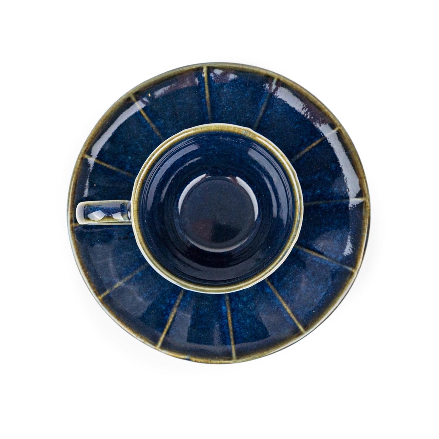 Ceramic Line Cup & Saucer Set Of 6 - Blue Green, 180ml Each | Cup Saucer Set - 6 Cups + 6 Saucers | Glossy Finish Tea Set - Ceramic Tea Cup & Saucer Set Ceramic Line Cup & Saucer Set Of 6 - Blue Green, 180ml Each | Cup Saucer Set - 6 Cups + 6 Saucers | Glossy Finish Tea Set - Ceramic Tea Cup & Saucer Set