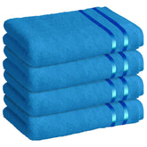 Story@Home 100% Cotton Large Size Bath Towels 1800 Gsm | Perfect For Everyday Use (Blue) - Pack Of 4