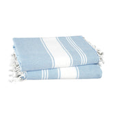 Lane Linen Beach Towels 699 Gsm | For Women Large Oversized, Pre-Washed, No-Shrink Sand Free Beach Towels - Sky Blue (2 Pack)
