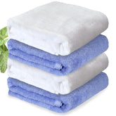Heelium Bamboo Bath Towel | Lightweight & Quick Drying | Ultra Absorbent Towel 400 Gsm | Pack Of 4 - White, Iris