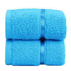 Spread Spain 100% Cotton Face Towel 600 Gsm | Roman Face Towel Super Absorbent Soft & Quick Dry Towels (Azhar Blue) -Set Of 2