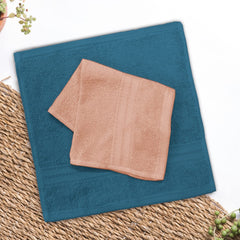 Sassoon Anatolia 6 Piece Cotton Face Towel 500 Gsm (Clay & Teal)