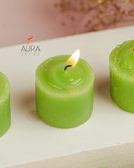 GREEN APPLE FRAGRANCE VOTIVE CANDLES SET OF 6 | BURNING TIME APPROX 5 HOURS