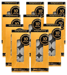 WHITE TEALIGHT CANDLES PACK OF 10 | 100 CANDLES | 9 HOURS BURNING TIME
