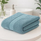 Earthy Fables Premium Bath Towel 600 Gsm | 100% Combed Cotton, Ultra Soft, Quick Dry & Highly Absorbent For Home, Travel & Acne-Prone Skin (Aqua)