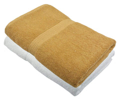 North Field Bath Towel 1000 Gsm | Extra Soft & Absorbent, Durable Bath Towel (Brown & White) - Set Of 2