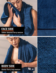 Damensch 100% Cotton Towel | Super Soft Towels For Bath Large Size, Ultra Absorbent, Quick Dry Towel For Women & Men (Nightfall Blue)
