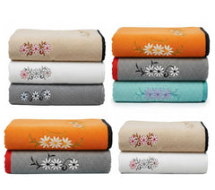 Ivaza Bamboo Face Towel 1500 Gsm | Embroidery Boutique Ultra-Soft & Highly Absorbent Reusable Bamboo Fiber Cloths (Multicolor) - 10 Pcs