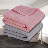 Fezora Microfiber Contler Bath Towels 700 Gsm | Large Size Bath Towel Soft & Absorbent Bath Towel For Men & Women (Light Pink & Grey)- Pack Of 2