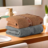 Kuber Industries Soft Cotton Face Towels 400 Gsm | Easily Washable Towels & Workout Gym Napkins For Men - Grey & Golden (Pack Of 2)