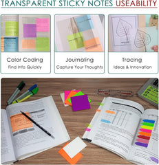 Transparent Self-Adhesive Sticky Notes, Waterproof & Writable, Yellow - 3 X 3 Inch, 200 Pcs