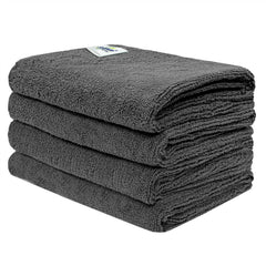 Softspun Microfiber Cloth Towel 350 Gsm | Multi-Purpose Super Soft Absorbent Cleaning Towels For Home, Kitchen, Car, Cleans - 4 Peice (Grey)