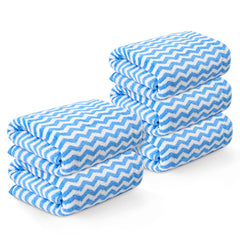 Heart Home Microfiber Soft Face Towels 1100 Gsm | Quick Dry & Absorbent Hanging Hand Towels Zig Zag - Blue (Pack Of 5)