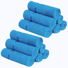 Story@Home 12 Piece 450 Gsm Cotton Face Towel | Ultra Soft Cotton, Super Absorbent, Antibacterial Treatment, Face Towel (Blue)