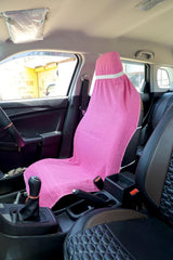 Roman Home Solid Large Luxury All Car Seats & All Office Chair Towel With Tie Knot & Elistick 450 Gsm - (Pink)