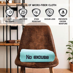 Housse Premium Soft Microfiber Embroidery Bath Towel 350 Gsm | Soft Absorbent Quick-Drying Sweat Towel (No Excuse - Fluroescent)