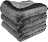 Auto Hub Heavy Microfiber Cloth For Car Cleaning & Detailing, Double Sided, Extra Thick Plush Microfiber Towel Lint-Free 800 Gsm | Pack Of 3 (Grey)