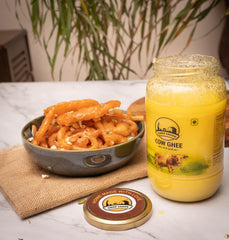 100% Natural Cow Ghee By Swad Sadan | Vedic Bilona Method Traditional Healthy Desi Cow Ghee For Cooking | (450ml) 15.2 Ounce | Jar Pack