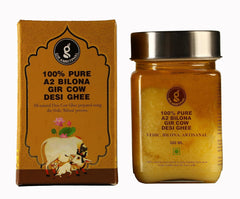Premium A2 Bilona Gir Cow Desi Ghee By Gir Amritphal | Good Source Of Healthy Desi Cow Ghee For Cooking | 600ml (300ml * 2) 20.2 Ounce | Container Jar