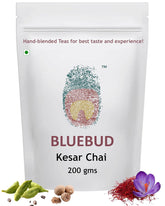 Bluebud Kesar Chai Patti 200gm, 7.05 Ounce - 100 Cups | Premium Assam CTC Tea With 100% Natural Spices - Saffron Tea Hand Blended Teas | Homemade Recipe