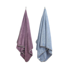 Spread Spain Microfiber Bath Towel 1200 Gsm | Extra Soft Plush & High Absorbent Bath Towel For Men & Women - American Denim & Fashion Fruit (Pack Of 2)