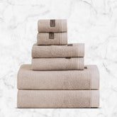 Spread Spain Bamboo Towel Bath, Hand & Face Towel 1950 Gsm | High Absorbent Super Soft | Hotel Spa Decorative Bathroom Towels | Sand (Set Of 6)
