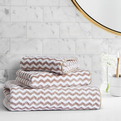 Spread Spain Microfiber Wave Coral Hand & Bath Towel 900 Gsm | Quick-Drying & Ultra Absorbent Towel Set For Anniversary & Wedding Gift - Brown (Pack Of 2)
