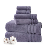 Mytrident Finesse 100% Cotton 2 Bath + 2 Hand & 2 Face Towels 1800 Gsm (Purple) -6 Piece