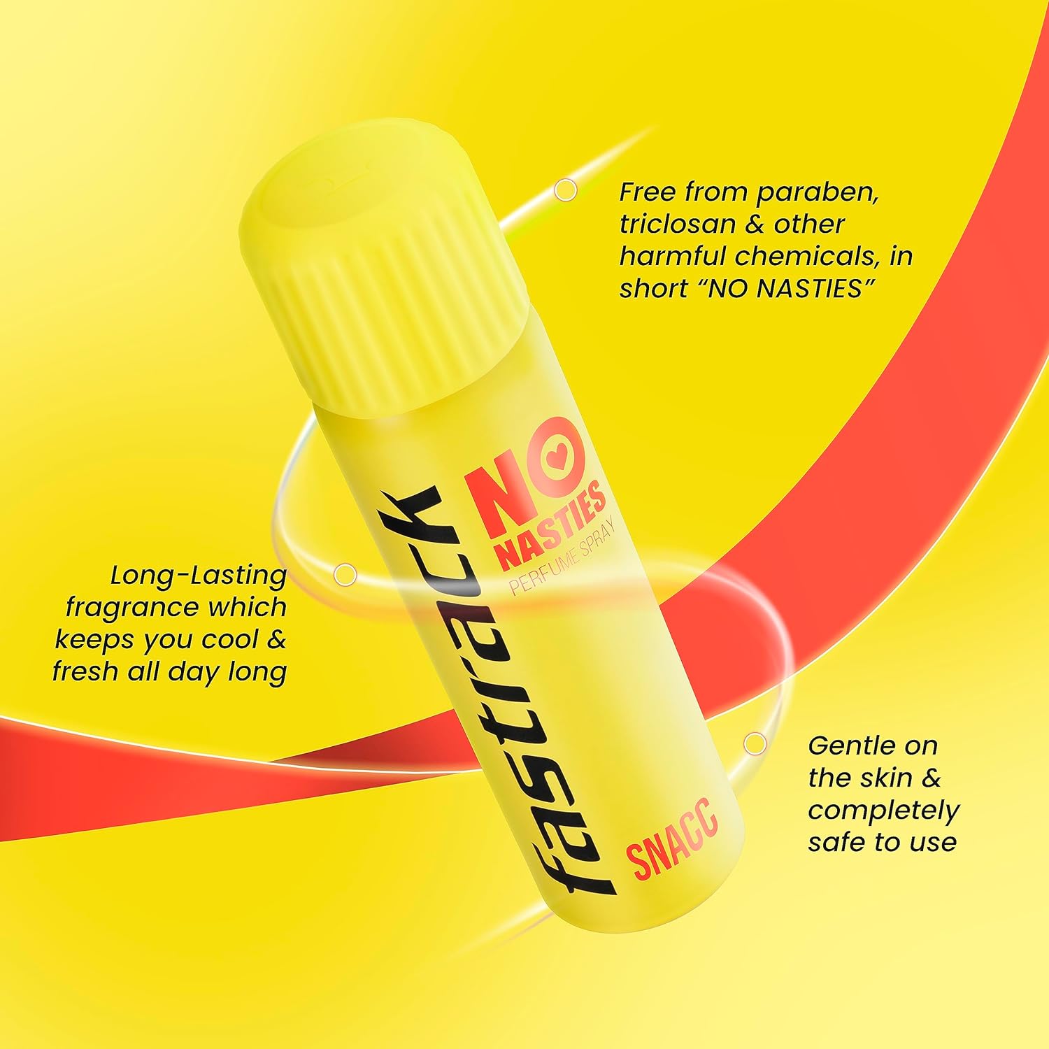 Fastrack No Nasties Snacc Deodorant Perfume Spray 135ml 4.5 Fl.oz. Unisex Fragrance Fastrack No Nasties Snacc Deodorant Perfume Spray 135ml 4.5 Fl.oz. Unisex Fragrance