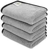 Softspun Microfiber Super Soft Hand & Face Wipes 300 Gsm Towel Set - 4 Piece (Light Grey)