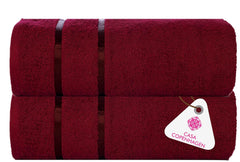 Casa Copenhagen Egyptian Cotton Exotic Hand Towel 400 Gsm (Cabernet Red)- 2 Pcs