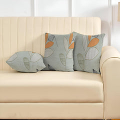Microfiber Square Pillow Cushion For Sofa & Bed, Pastel Grey - 12 X 12 Inch | Fluffy For Comfort & Back Support | Breathable, Premium Cotton Cushion Cover With Zip, Neck Support - Set Of 3