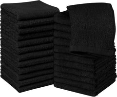 Jenny Denial 100% Cotton Face Towel 1200 Gsm | Rumal, Handkerchief Soft & Absorbent Face Towel (Pack Of 10) -Black