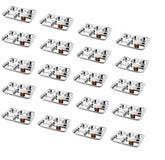 Silver Stainless Steel Sandwich Tray Set, 5 Pieces, Microwave Safe | Set Of 5 Individual Trays In 1 - Pack Of 20, Rectangular Shape