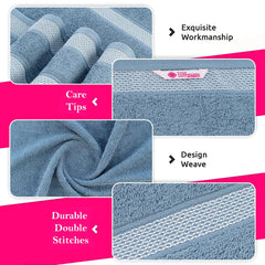 Casa Copenhagen Egyptian Cotton Waffle Large Size Bath Towel 500 Gsm (Dusty Blue)