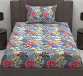 Elastic Fitted 1 Single Bedsheet With 1 Pillow Cover | 36 X 78 Inches, Multicolor - Breathable & Durable, Soft Touch & Perfect For All Seasons