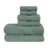 Boutiquo 100% Cotton 2 Bath, 2 Hand & 2 Face Towels 1800 Gsm | Eco-Friendly Towels For Men & Women Ultra Soft & Highly Absorbent - Jade (Set Of 6)