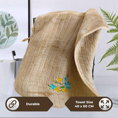 Enrich Homes Hand Small Towels 600 Gsm | Soft Microfiber Face Towels For Men & Women Kitchen & Bathroom Towel Set (Brown)- Set Of 4
