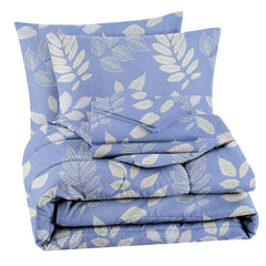 Double Bedsheet 1 Comforter 2 Pillow Covers - 90 X 100 Inches, Light Blue, 4 Pcs Bedding Set | Cotton Summer Ac Comforter Set King Size Double Bed