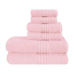Boutiquo 100% Cotton 2 Bath, 2 Hand & 2 Face Towels 1800 Gsm | Eco-Friendly Towels For Men & Women Ultra Soft & Highly Absorbent - Pink (Set Of 6)