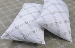 Cotton 210 TC Premium Queen Size For Bedsheet With 2 Pillow Covers - 88 X 100 Inches, Brandon Beige & White | All Weather Comfort & Bedroom - Softness & Natural Breathability