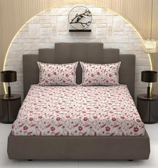 Bedsheet For Queen Size Bed With 2 Pillow Covers - 90 X 100 Inches, Maroon | Soft, Breathable, Wrinkle Free & Fade Resistant