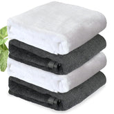 Heelium Bamboo Bath Towel | Lightweight & Quick Drying | Ultra Absorbent Towel 400 Gsm | Pack Of 4 - White, Grey