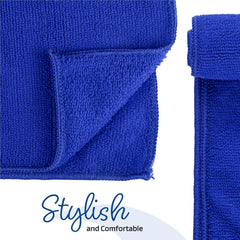 Kuber Industries Super Absorbent & Reusable Microfibre Face Towel 900 Gsm (Plain Royal Blue) - Pack Of 6